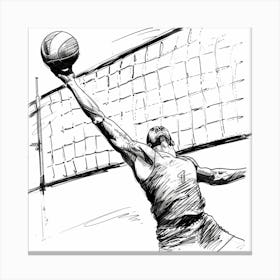 Volleyball Player Hitting The Ball 1 Canvas Print