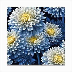 White Chrysanthemums Canvas Print