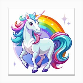 Unicorn With Rainbow Canvas Print