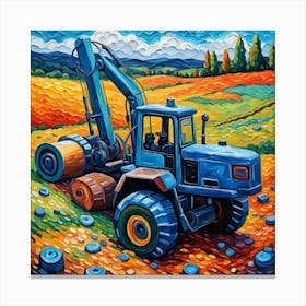 Tractor In The Field Canvas Print