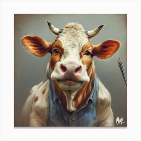 Cow Portrait 15 Canvas Print