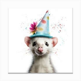 Ferret In A Party Hat Canvas Print