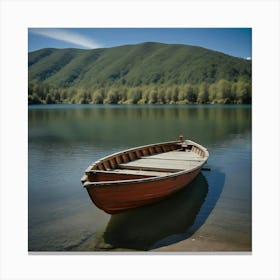 Boat On The Lake Canvas Print