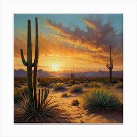 Sunset In The Desert 3 Canvas Print