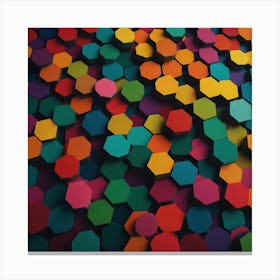 Abstract Colorful Hexagons Canvas Print