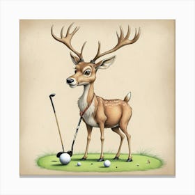 Golf Deer Canvas Print