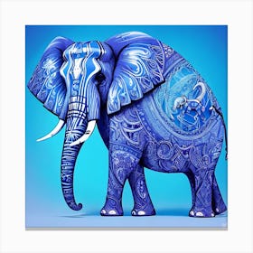 Blue Elephant 7 Canvas Print