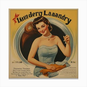 Default Default Vintage And Retro Laundry Advertising Aestethi 2 (2) Canvas Print