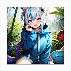 Anime Girl In The Forest 2 Canvas Print