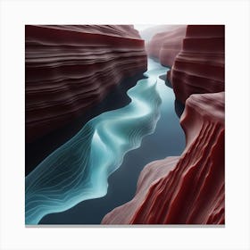 River In A Canyon Canvas Print
