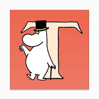 Moomin Collection Alphabet Letter T Canvas Print