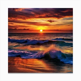 Sunset On The Beach 553 Canvas Print