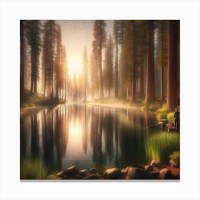 Sunrise In The Forest 2 Canvas Print