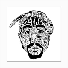Tupac Square Canvas Print