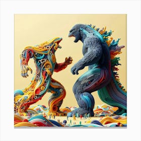 Vs Godzilla Canvas Print