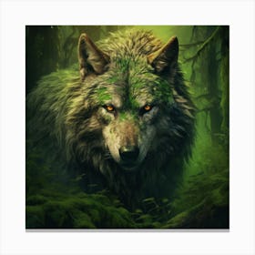 Wolf In The Forest 7 Canvas Print