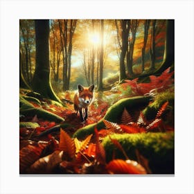 Fox In The Forest Canvas Print