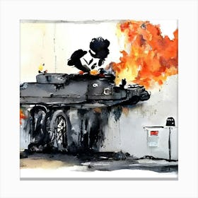 Banksy - Tank Canvas Print