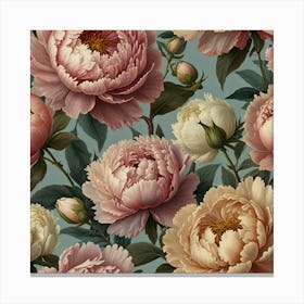 Peony Wallpaper Canvas Print