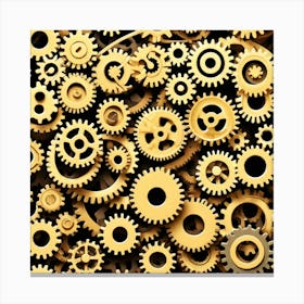 Realistic Gear Flat Surface Pattern For Background Use (81) Canvas Print