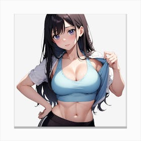 Anime Gym Girl Posing Canvas Print