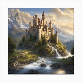 Castle In The Mountains Canvas Print