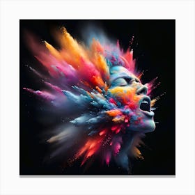 Color Splashed Woman Canvas Print