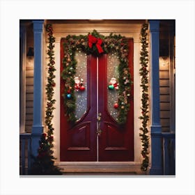 Christmas Door 128 Canvas Print