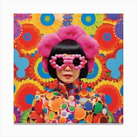 Asian Woman With Sunglasses Canvas Print