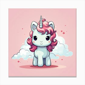 Unicorn With Rainbow Mane 41 Canvas Print