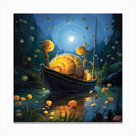 Snails In A Boat Canvas Print