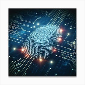 Fingerprint On A Circuit Board 1 Canvas Print