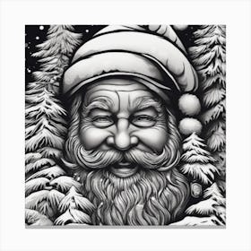 Santa B & W Canvas Print