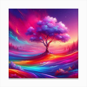 Colorful Tree In The Sky 2 Canvas Print