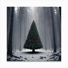 Christmas Tree In The Forest 57 Canvas Print