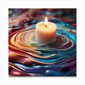 Colorful Swirl Candle Canvas Print