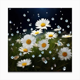 Daisies In The Rain Canvas Print