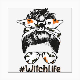 Witch Life Halloween Messy Bun Witchlife Bandana Women Canvas Print