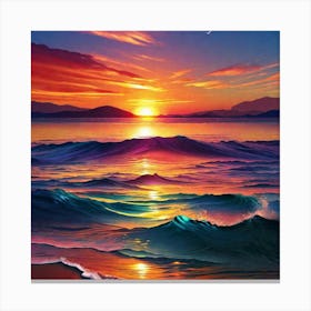 Sunset Over The Ocean 123 Canvas Print