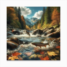 Fish In A Stream Canvas Print