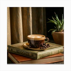 Coffee And Books 1 Canvas Print