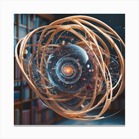 3d Rendering Of An Atom Canvas Print
