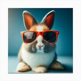 Cool Bunny Wearing Sunglasses is Ready to Take Over the World with Style and Cuteness Canvas Print