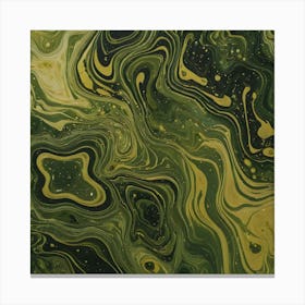 olive gold abstract wave art 15 Canvas Print