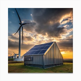 Wind Turbines At Sunset Canvas Print