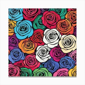 Colorful Roses 50 Canvas Print