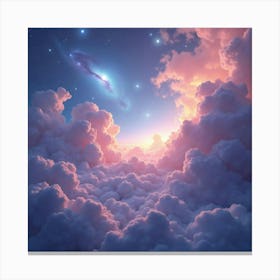 Ethereal Galaxies Painted In Soft Watercolor Tones 1 Canvas Print