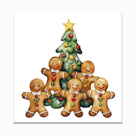 Gingerbread Family Canvas Print