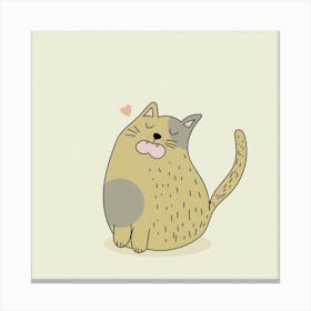 Cat Cartoon Drawing Nature Cute Canvas Print