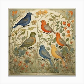 Birds In The Garden 1 Canvas Print